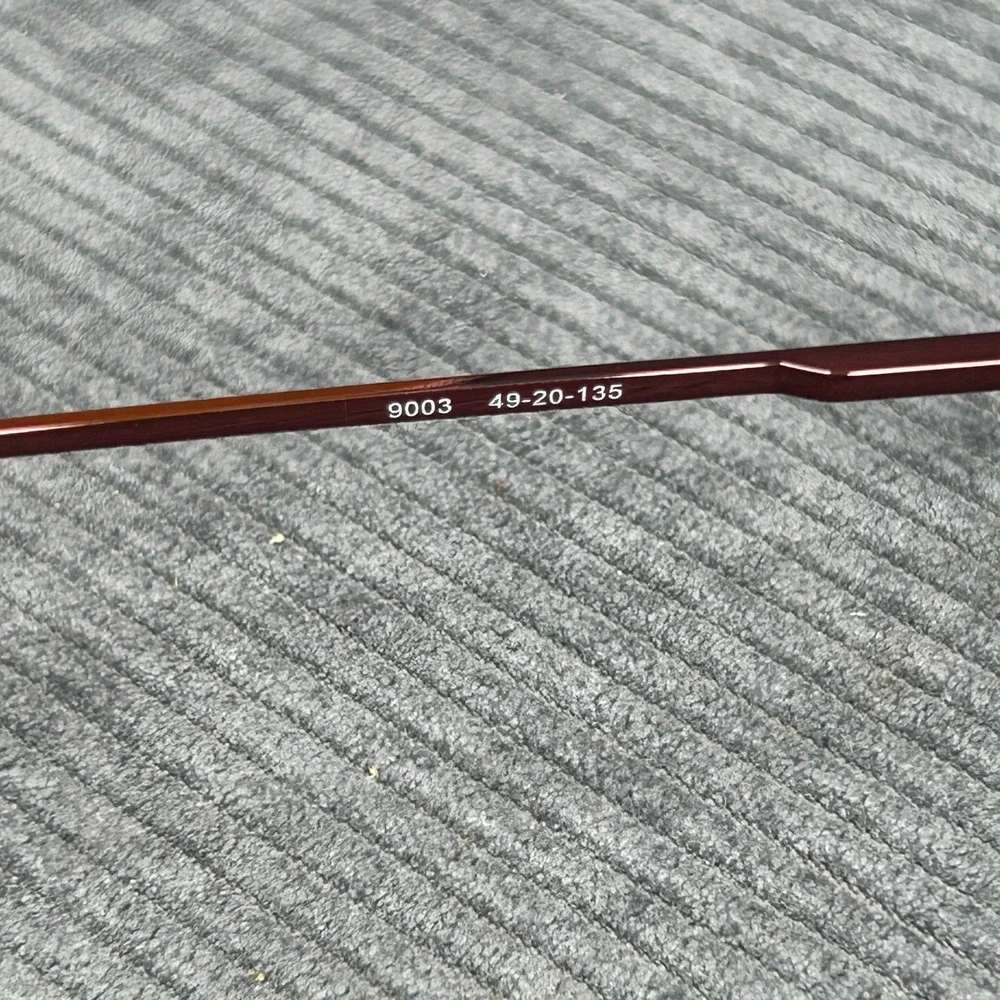 O2B it 9003 Burgundy Semi Rimless Rectangular Y2k Eyeglass Frames on Rhinestone